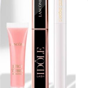 Lancôme lip gloss, mascara, and lash primer set
